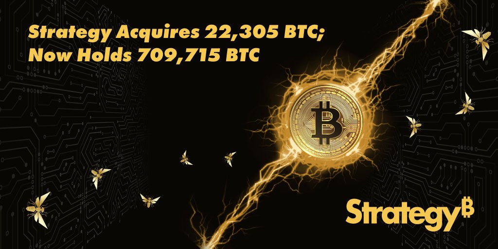 🚀 Strategy just bought 22,305 $BTC for $2.13B.

That brings their total holdings to 709,715 #Bitcoin as of Jan 19, 2026.

Big money keeps stacking $BTC. 

#BTC #Strategy #Saylor #CryptoNews #CryptoTrading #CryptoRecovery