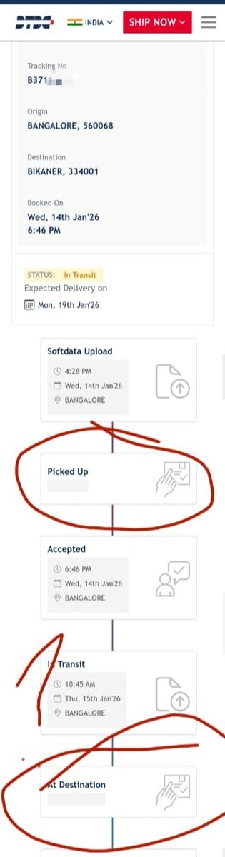 Update on my CheQ Reserve redemption delivery:

1. Parcel still at origin (Bengaluru)
2. “Picked up” stage seems missing
3. ETA was 19 Jan 2026 — no movement till now
4. Reported to WhatsApp chat support on 19 Jan — no resolution

A company’s growth depends on reliable service &amp;