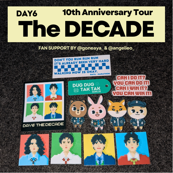 goneaya_'s tweet photo. 🍀DAY6 The DECADE in MANILA  
✨Fan support by me and @angelieo_ 

+ sweet treats!

❥ rt and like :>
❥ loc: 12:45 @ myday stopover met live, will roam around after 

pixel artworks made by urs truly (☆▽☆)

#TheDECADEinManila 
#DAY6inManila https://t.co/xNfm1wbFix