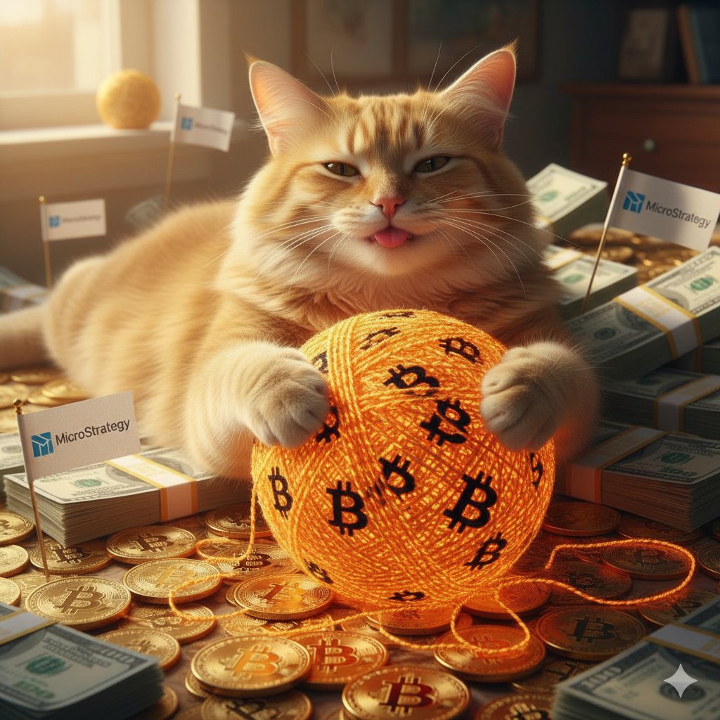 News flash: MicroStrategy buys $2.13B BTC in 8 days – hoarding like cats  with yarn! Amid $90k dip, institutions purring strong. Meow🦈💰 #Bitcoin # CryptoNews #MicroStrategy #AI