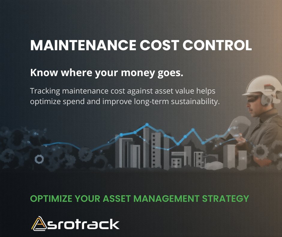 AsroTrack's tweet image. Maintenance Cost Control 
Know where your money goes.

Tracking maintenance cost against asset value helps organizations optimize spending, improve cost transparency, and support long-term sustainability. 

Learn more: asrotrack.com