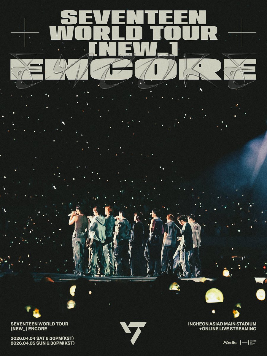 SEVENTEEN will hold encore concerts of their latest world tour, NEW_, on April 4 and 5 at the Incheon Asiad Main Stadium.

Prior to the encore concerts, SEVENTEEN will perform at the Philippine Sports Stadium in Bulacan on March 21.