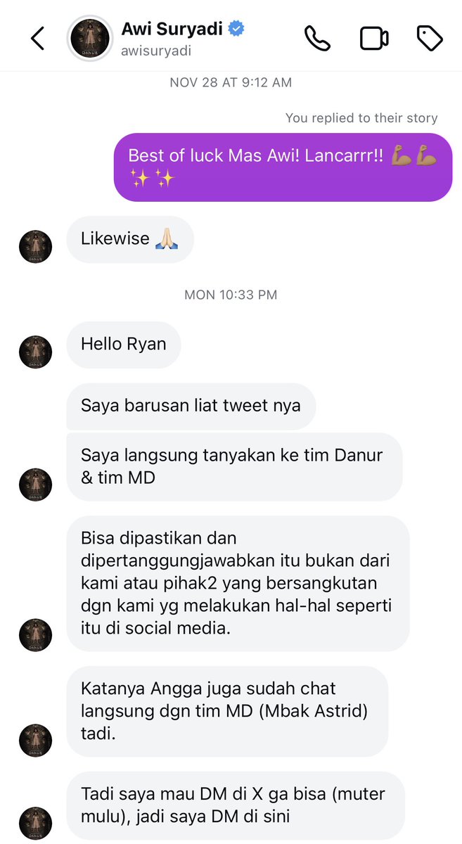 Terima kasih Mas <a href="/awisuryadi/">Awi Suryadi</a>, dan dengan klarifikasi ini, saya akan hapus post saya yang sebelumnya ya, teman-teman.

Pihak produser juga sudah berkomunikasi, bisa dipertanggungjawabkan bahwa komen-komen di akun Na Willa bukan dari teman-teman film Danur.

Terima kasih, semuanya.