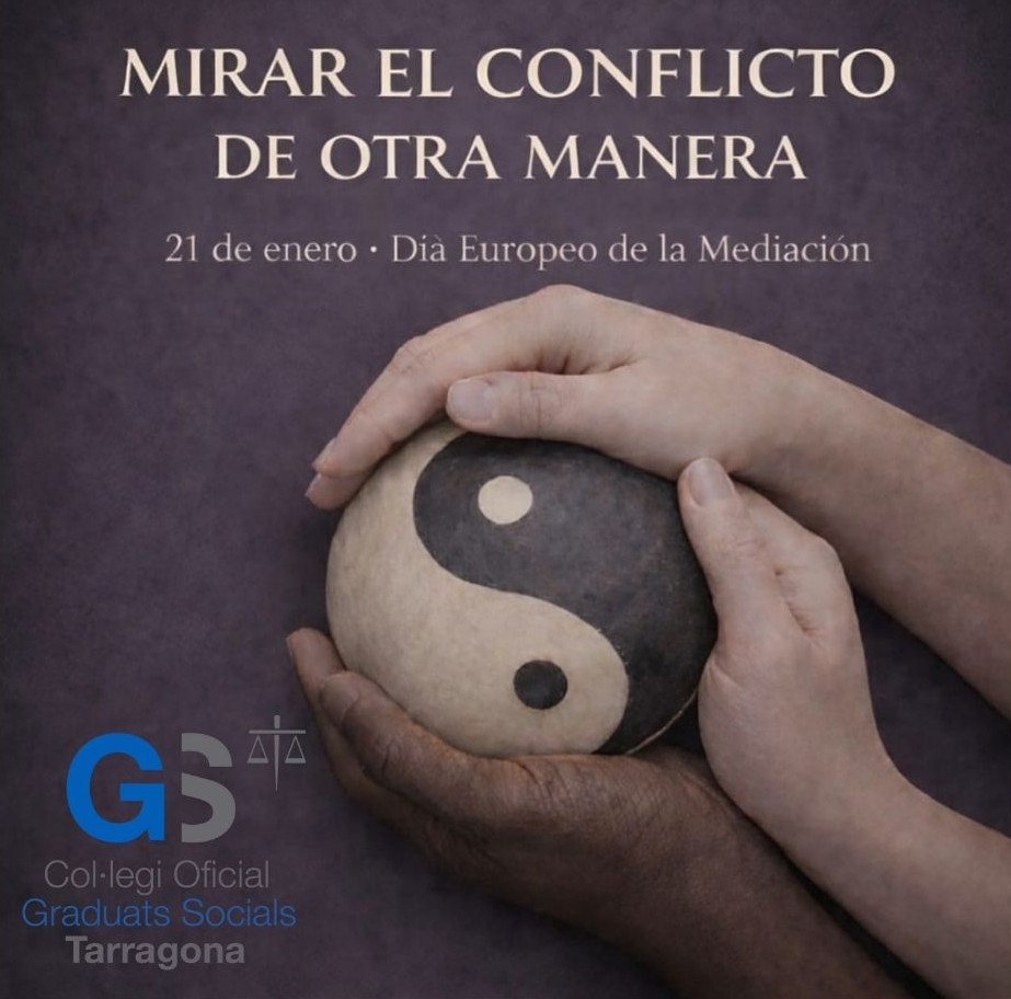 GraduatsS's tweet image. Hoy, 21 de enero, Día Europeo de la Mediación, desde el Colegio Oficial de Graduados Sociales de Tarragona invitamos a mirar el conflicto de otra manera.

La mediación promueve el diálogo y la búsqueda de acuerdos responsables en la sociedad.

#DíaEuropeoMediación #GraduadoSocial