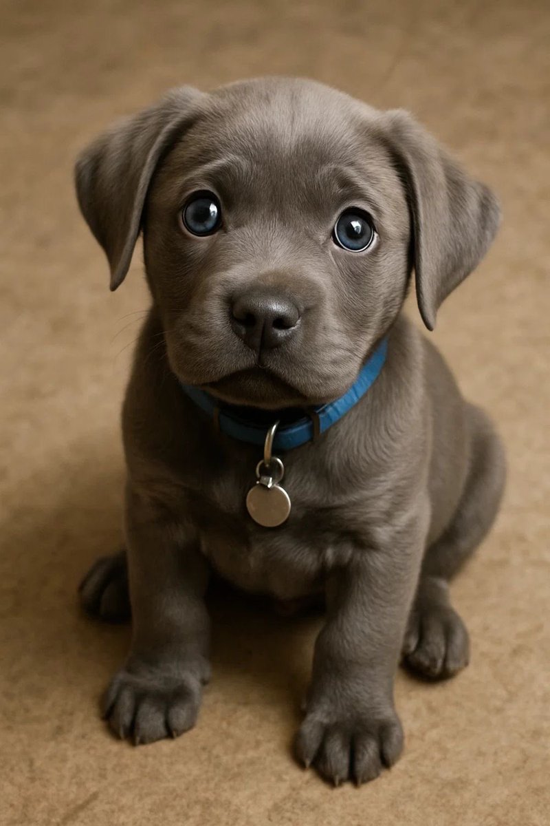 astralmind2022's tweet image. Those massive blue eyes in a tiny gray fluffball—pure Lab magic staring straight into your soul! 🐶💙✨  
Heart officially stolen. Who else is melting right now? Tag your puppy-obsessed bestie!  

#LabradorPuppy #BlueEyedPup #SilverLab #CuteOverload #PuppyEyes #AdorableAnimals