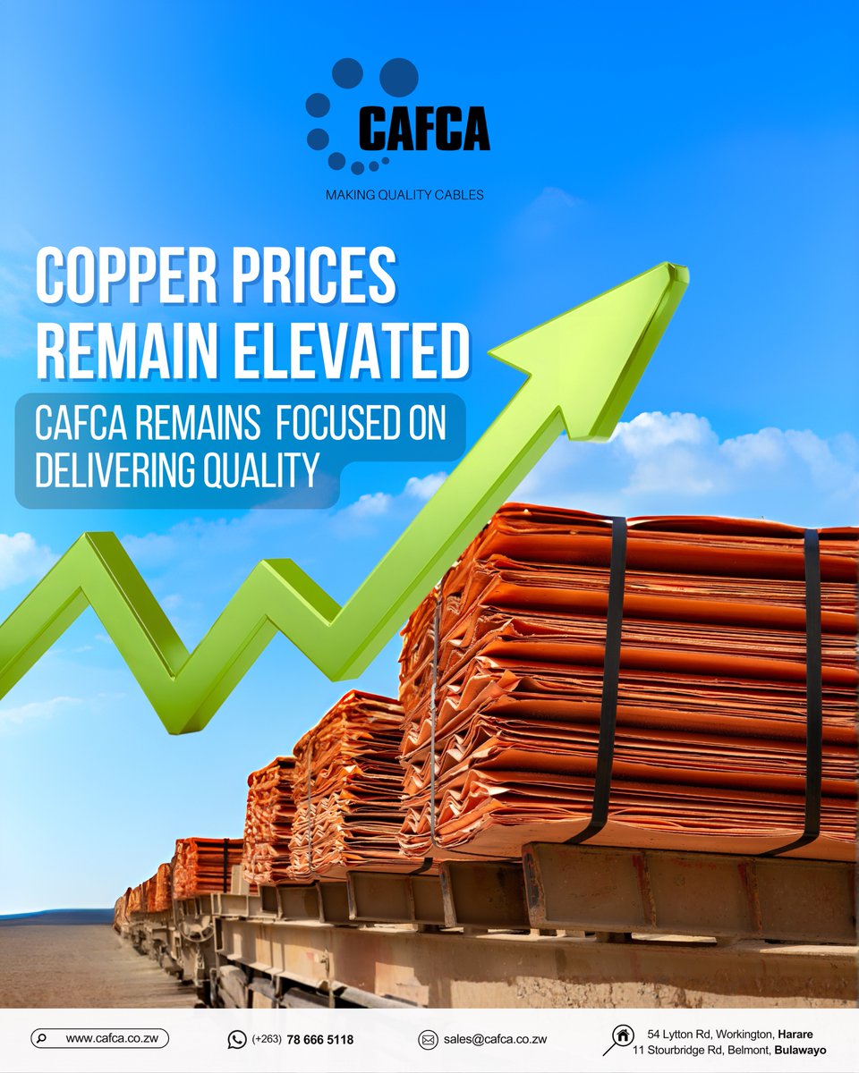 📈 Copper prices remain under pressure this week.
Tight supply and strong global demand continue to drive market price movements.

CAFCA keeps you covered.👍
Stay ahead of rising costs — choose quality you can trust.

🔗 Read more in the links below.
#Copper #MarketUpdate #CAFCA