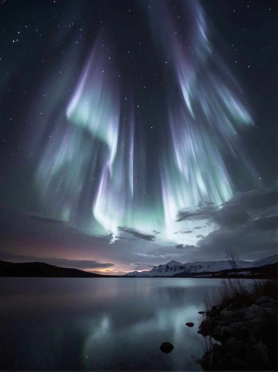 forallcurious's tweet image. 🚨: Rare display of beautiful white auroras lighting up the night over Alaska.