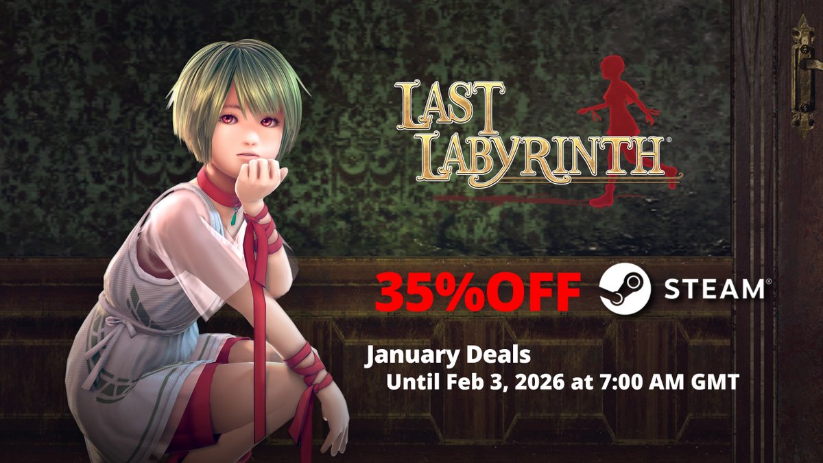LastLabyrinthEN's tweet photo. [Sale]January Deals is here!
LastLabyrinth ✨on sale✨ at Steam Store!
📌Until February 3, 2026, 7:00 AM GMT
Details▶️ https://t.co/3STxmVLCgT https://t.co/Pe0my1tBg6