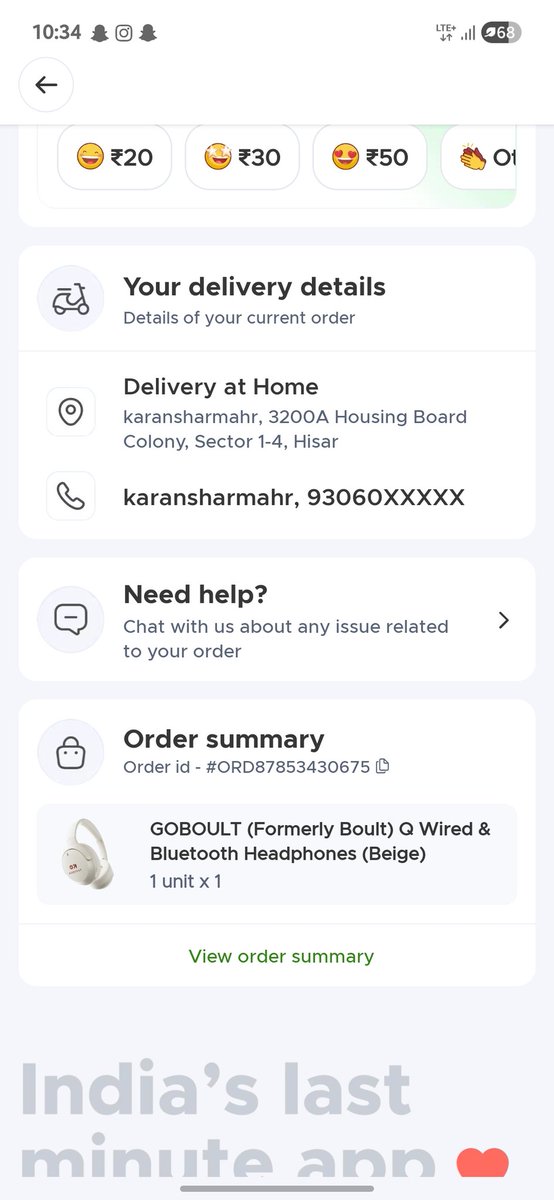 karansharmahr's tweet photo. @letsblinkit my order is empty https://t.co/tFHHwMQMTQ