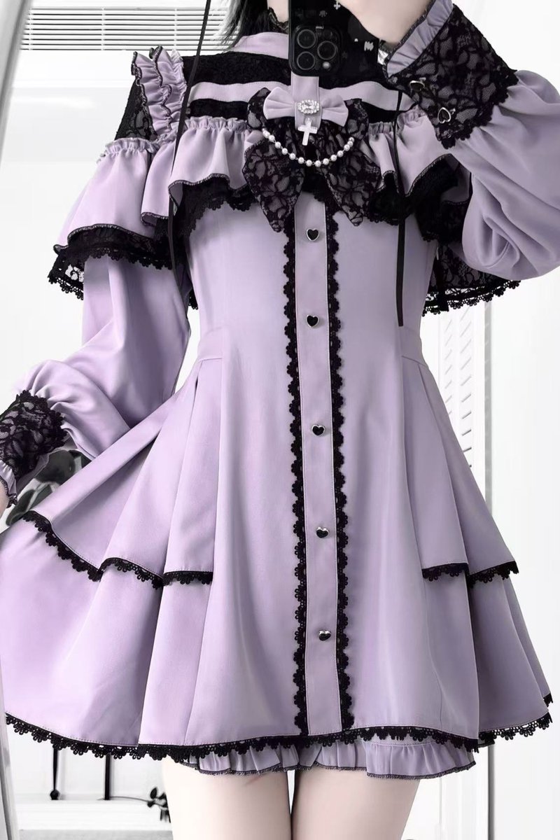 Belchic7's tweet image. ✝️💜淡色と闇のラベンダーシスター風ロリータ💜✝️