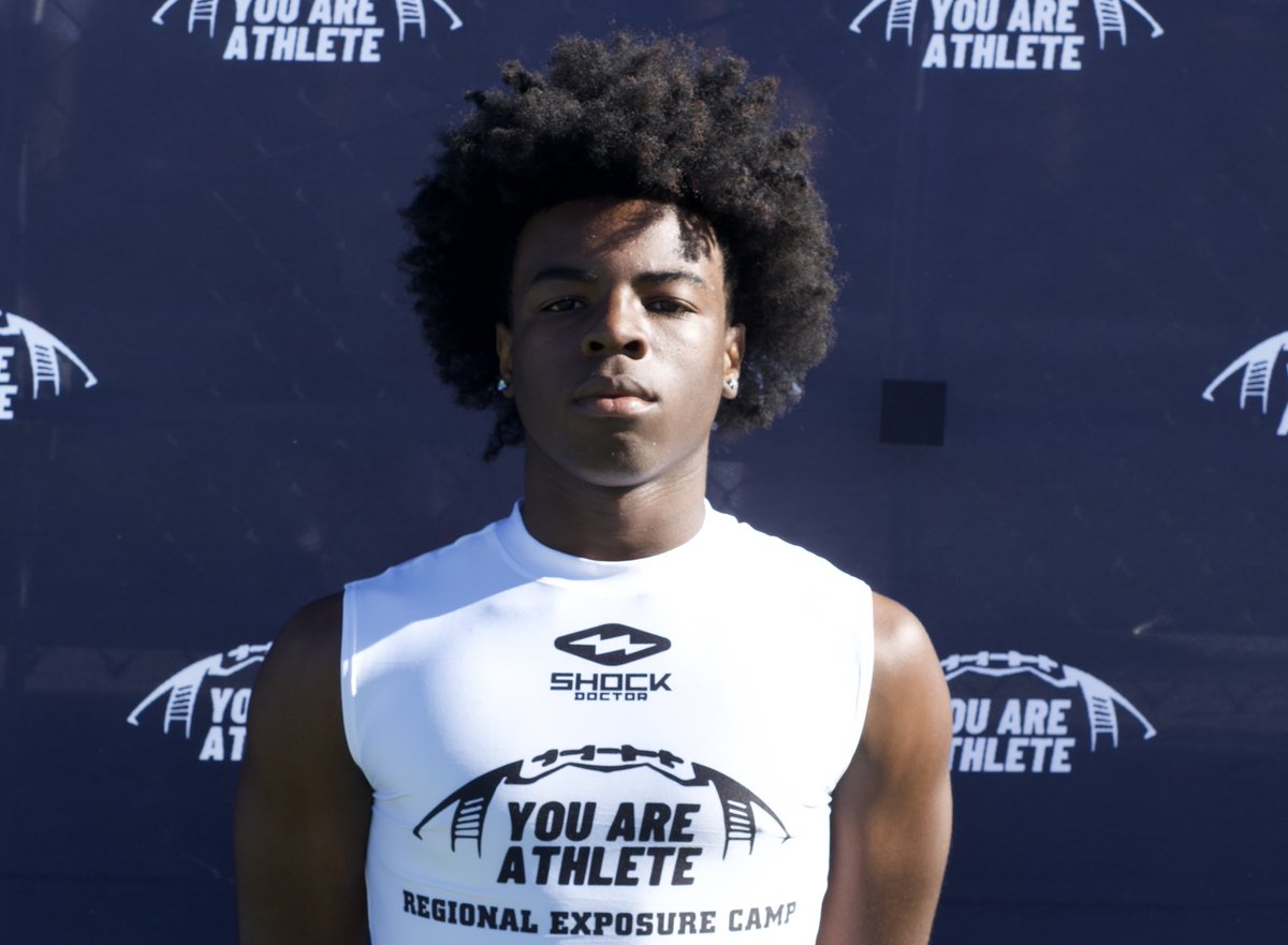 youareathlete's tweet photo. 2029 WR Brooklyn Gibson (@brooklyn96379) out of Thomas Downey HS (CA.)

“Gibson displays good burst, speed &amp; athleticism. He shows fluidly. He also displays good body control. Good over upside for the rising 2029.” - @BHoward_11 https://t.co/qduxoKkITW