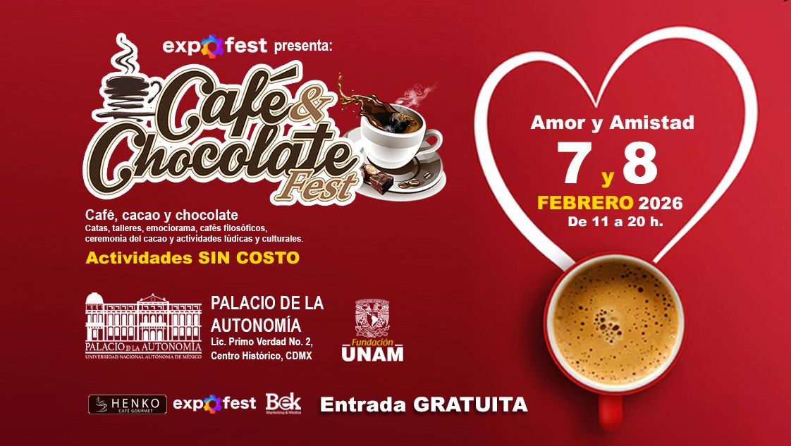 El CAFÉ &amp; CHOCOLATE FEST celebrará el Amor y la Amistad este 7 Y 8 DE FEBRERO en el PALACIO DE LA AUTONOMÍA UNAM. edomexaldia.com/el-cafe-chocol…