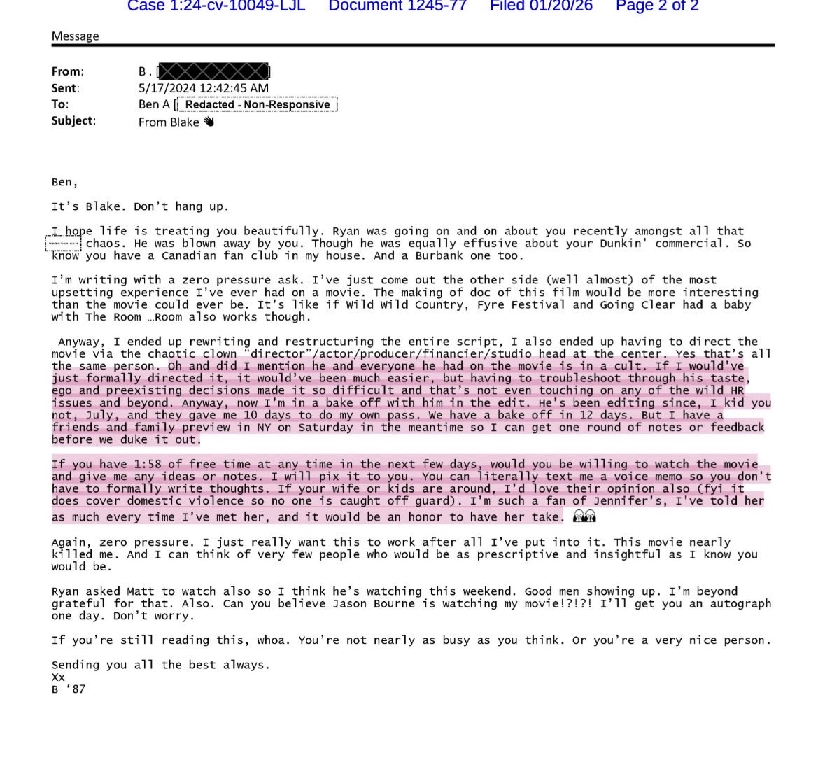 AllAboutTRH's tweet image. Does Ryan Reynolds not find it strange that his wife is emailing other A-list celebrities asking for favors? Here’s Blake Lively reaching out to Ben Affleck....and oversharing in the process.