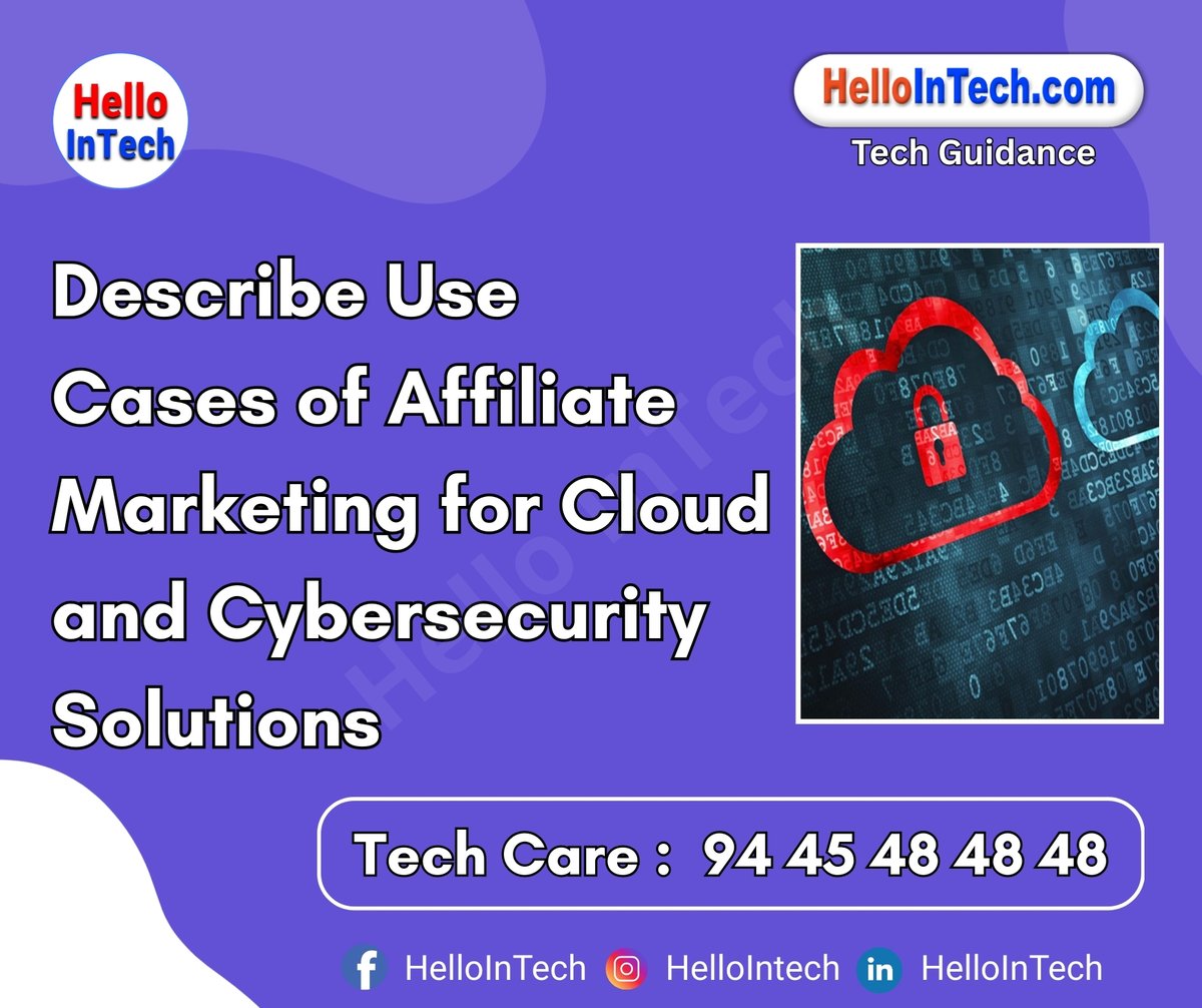 HelloIntec13514's tweet photo. Describe use cases of affiliate marketing for cloud and cybersecurity solutions

If you would like more information, please visit the page.
https://t.co/0FR6QaLY0r

#hellointech #affiliatemarketing #cloudsolutions #cybersecuritymarketing #vpnpromotion #managedhosting https://t.co/Hcu4GlvmAz
