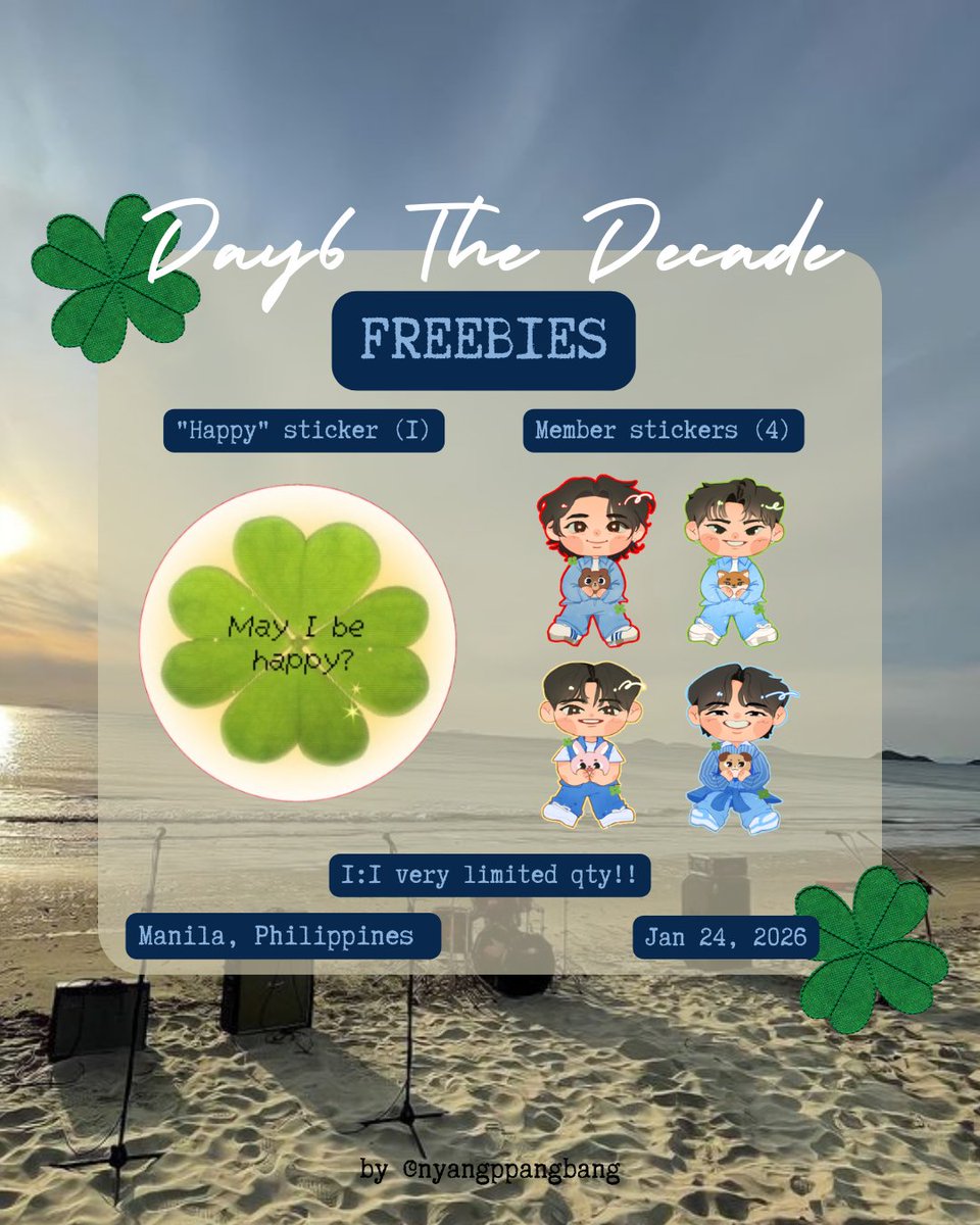 nyangppangbang's tweet image. 🍀 DAY6 The DECADE in MNL Fan Support/Freebies 🍀

 😼 like + rt! + show proof on d-day!
 😼 DM me for trades !!
 😼 Super limited qty so 1:1 !!
 😼 loc and time : TBA!

Come say hi on d-day :DD!!

#DAY6_10th_Anniversary_Tour #The_DECADE #TheDECADEInManila #DAY6inManila