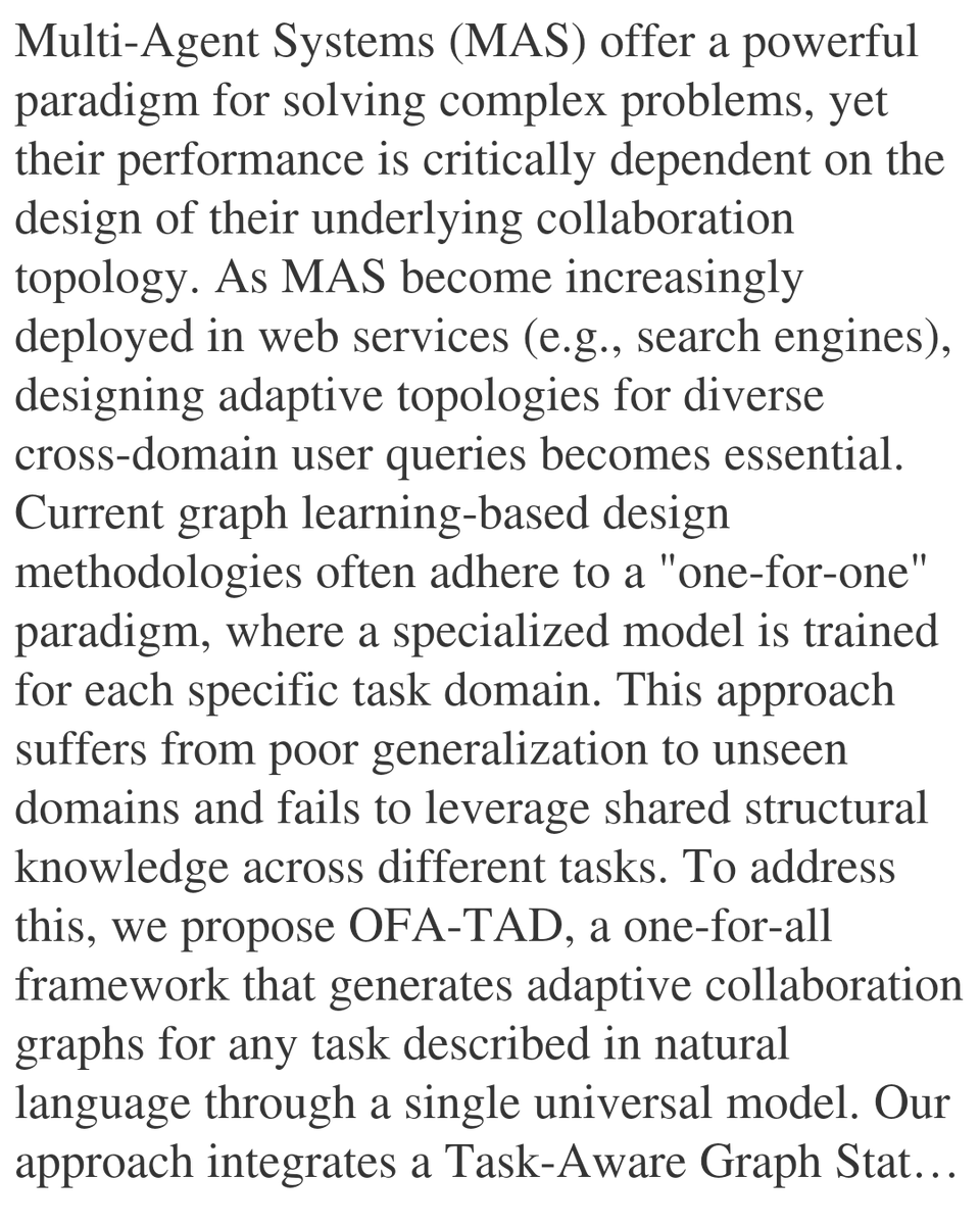 PIN's tweet image. OFA-MAS: One-for-All Multi-Agent System Topology Design based on Mixture-of-Experts Graph Generative Models

Shiyuan Li, Yixin Liu, Yu Zheng, Mei Li, Quoc Viet Hung Nguyen, Shirui Pan
arxiv.org/abs/2601.12996 [𝚌𝚜.𝙼𝙰 𝚌𝚜.𝙻𝙶]