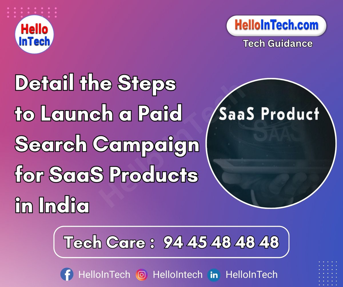 HelloIntec13514's tweet photo. Detail the steps to launch a paid search campaign for SaaS products in India

If you would like more information, please visit the page.
https://t.co/tBSeBGO3Wv

#hellointech #paidsearch #saasindia #googleads #digitalmarketing #b2bleadgeneration #saasmarketing #crmsoftware https://t.co/f0eU3oIEj3