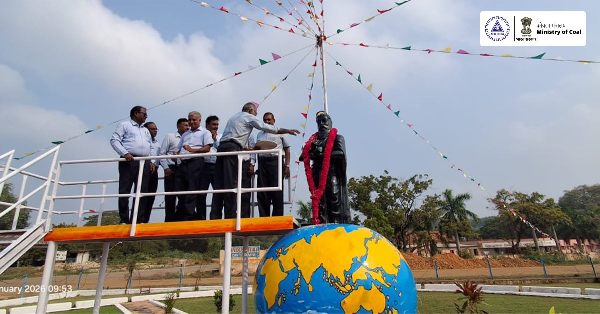 nlcindialimited's tweet photo. Mine I observed Thiruvalluvar Day 2026 with garlanding of Saint Thiruvalluvar’s statue at B Point and portrait tribute at the Administrative Office of Mine l and Mine lA
The event reflected the relevance of Thirukkural values in daily life.
#ThiruvalluvarDay #MineI #NLCIndia #TamilHeritage
@CoalMinistry @MinesMinIndia @kishanreddybjp @satishdubeyy