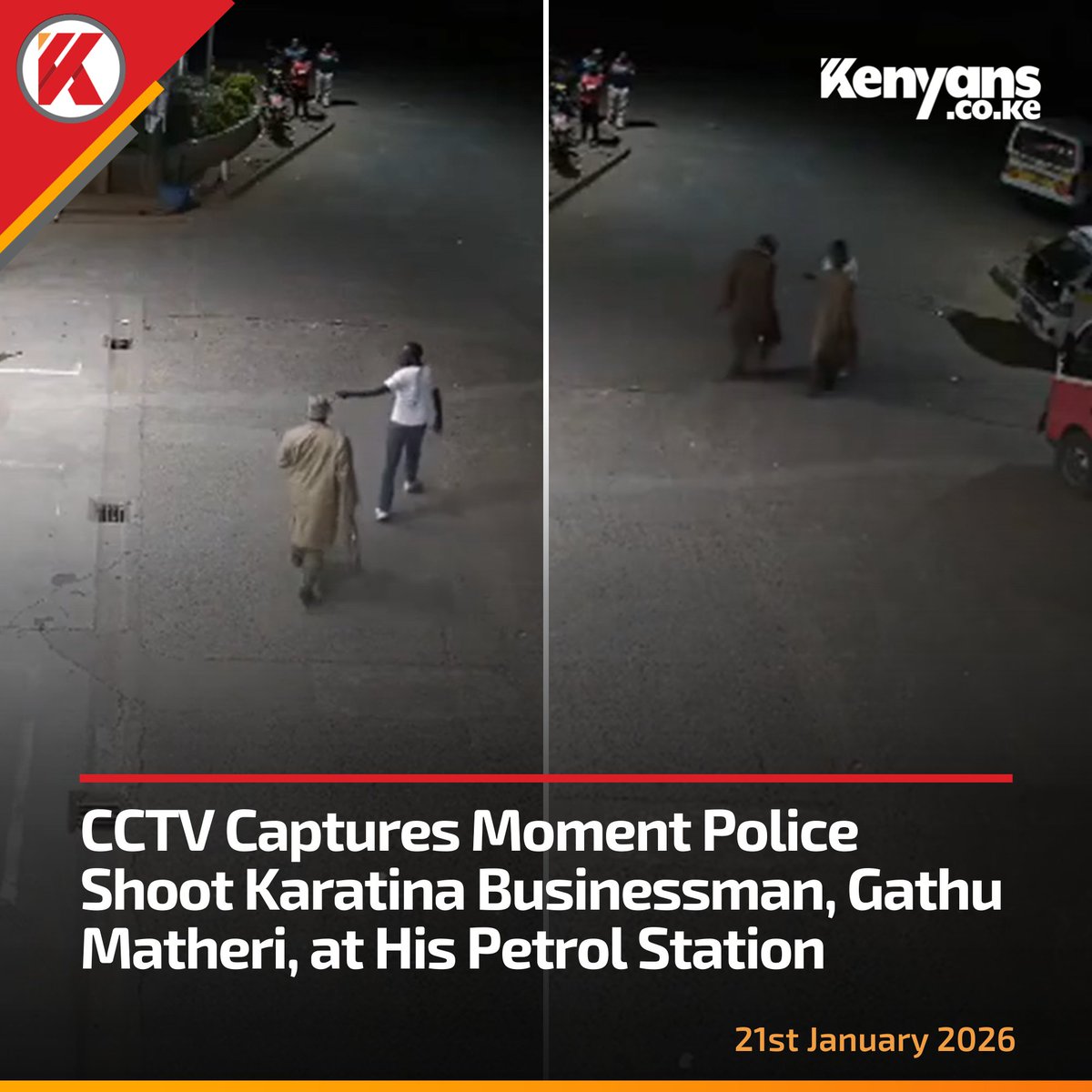 Kenyans's tweet photo. CCTV captures moment police shoot Karatina businessman, Gathu Matheri, at his petrol station https://t.co/MKDYJJGwlr