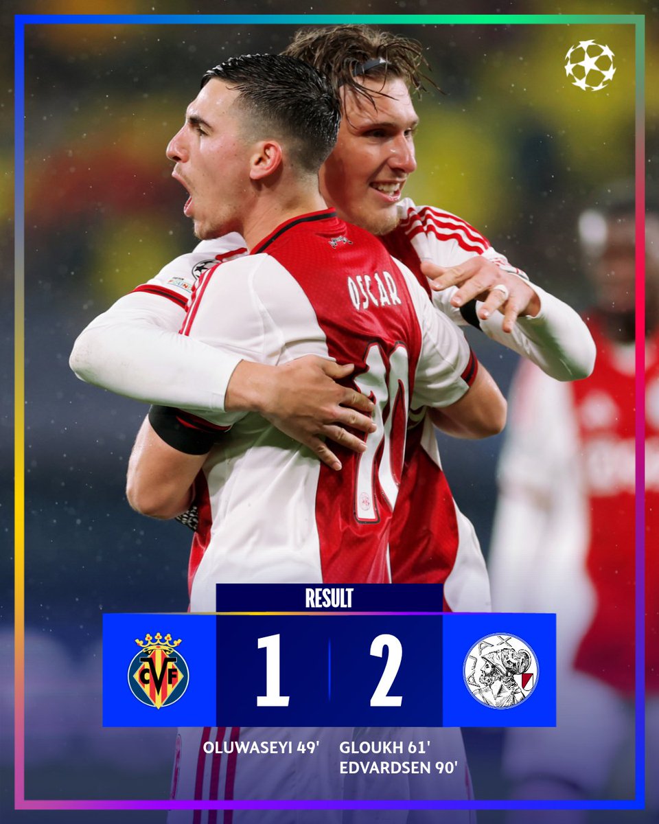Edvardsen scores a late winner for Ajax in Villarreal 👏 #22bet #betwinner # bitcoin #UCL