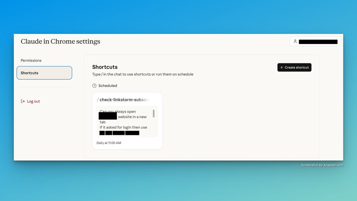 Do you know, you can schedule tasks in claude. using scheduled tasks for a week now.  easily delegate daily boring tasks to claude. the crazy part ? it works in my actual chrome browser, full access to everything.