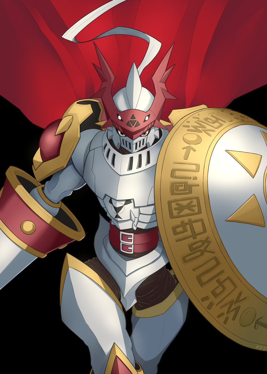 gigi_gihren's tweet image. デュークモン描きました！  デジモン タイムストレンジャーのネタバレになるんですけど、ロイヤルナイツが救援に来てくれた特にそれぞれ関連性のあるデジモンがバディを組んで攻撃を仕掛ける中で、デュークモン→アルファモンの連続攻撃があったのは熱くないですか！？…