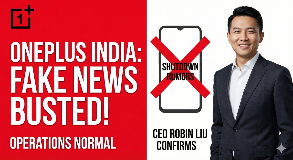 Times_of_Cinema's tweet image. 🚨OnePlus India is here to stay! 🚫

CEO Robin Liu has officially put a full stop to the shutdown rumors. Operations continue as normal—don’t believe the fake news! 📱✨

#OnePlusIndia #RobinLiu #NeverSettleNeverShutdown