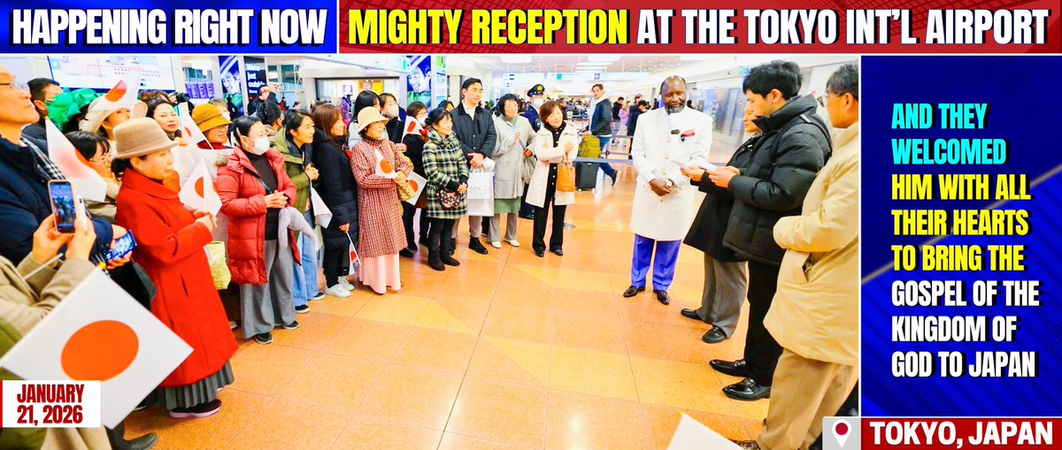 Prophet_DrOwuor's tweet photo. The grand reception of Prophet Dr Owuor in Tokyo Japan for a historic Japan Revival Mission. 

And this gospel of the kingdom will be preached in the whole world as a testimony to all nations, and then the end will come. - the Mathew 24:14

PREPARE THE WAY, THE MESSIAH IS COMING. https://t.co/Iexyxo0Oyy
