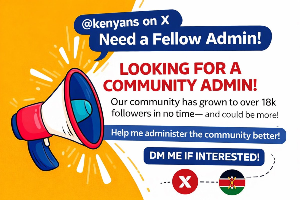 A humble appeal for help to help manage this lovely community on X. Kenyans on X can be of value to all of us . DM me or tag potentials