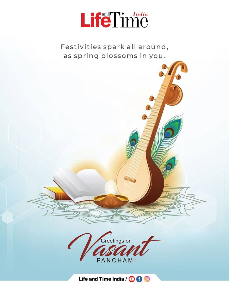 As knowledge blooms and melodies fill the air, spring arrives with hope and harmony.
Wishing you a bright and blessed Vasant Panchami
#VasantPanchami #SpringOfWisdom #FestivalOfLearning #SaraswatiPuja #IndianFestivals #SpringVibes #KnowledgeAndArt #CulturalIndia #lifetimeindiaa