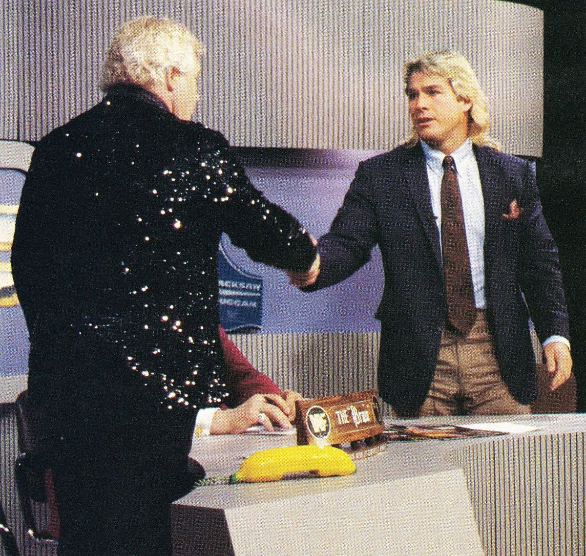 WWFWrestling1's tweet photo. Aired on this day in 1989: The Red Rooster thought that he and Heenan were set to part on good terms when Steve Lombardi appeared and attacked both the Rooster and Gorilla Monsoon! Holy mackerel! @brawlerreal #WWF #WWE #GorillaMonsoon #RedRooster #BobbyHeenan #BrooklynBrawler https://t.co/Sc0Q93kKij