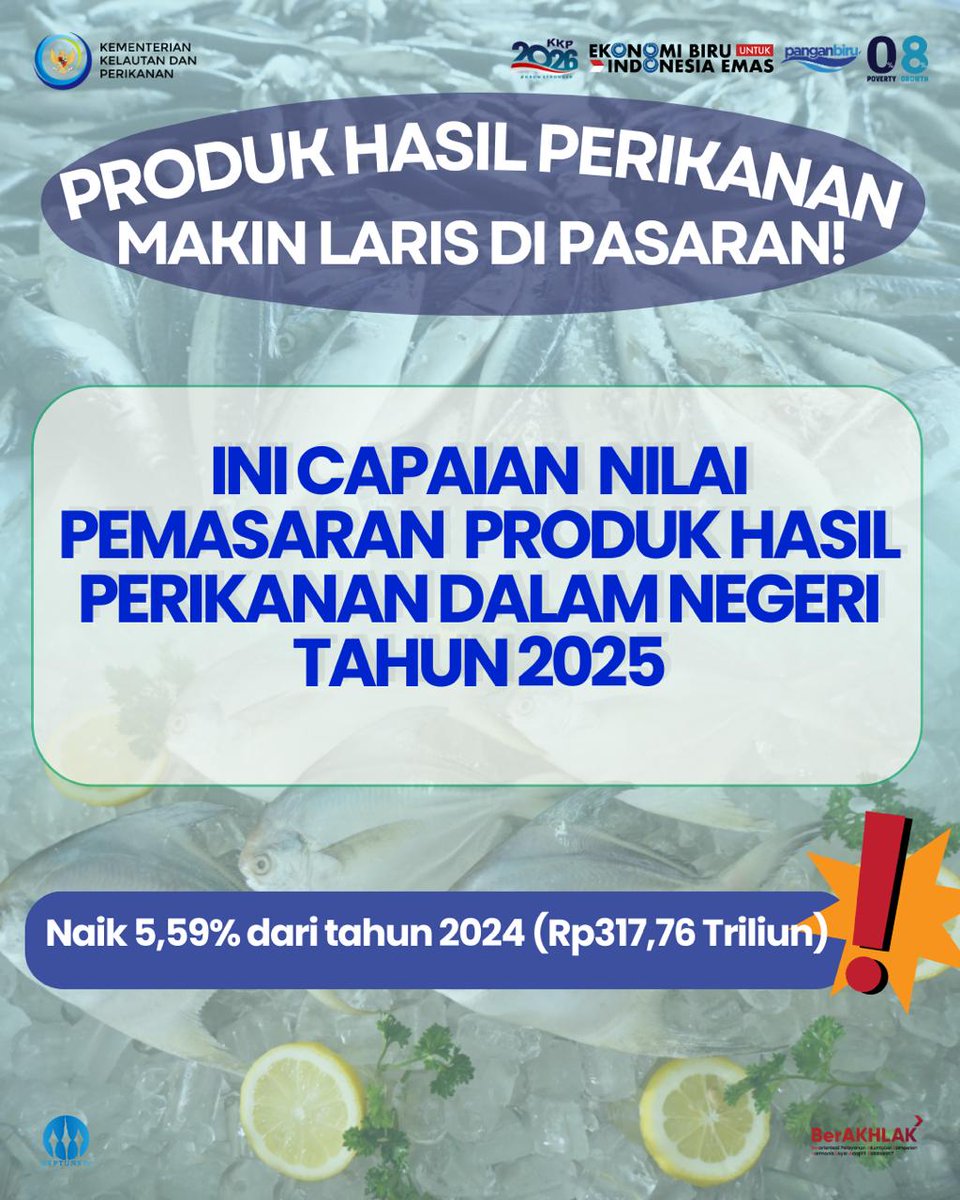 uttaram03's tweet photo. Produk perikanan dalam negeri makin laris dan digemari di tahun 2025🐟
Angka ini bukan sekadar statistik, https://t.co/iv5q1musKS