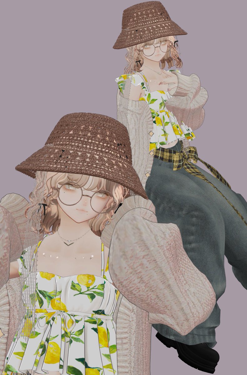 neikotia's tweet image. くるくるヘアのマリシア姉さん💛 #Marycia3D 
#NookNook #SourFlavor_vrc ＃atelierAWAI #tailshop