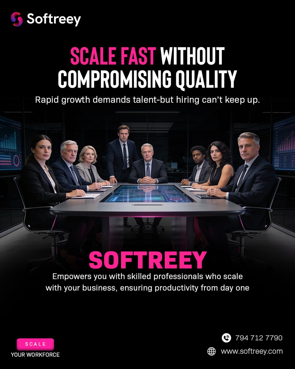 SofTreey's tweet photo. Growth shouldn’t slow you down.
With Softreey, scale your team quickly with skilled professionals who deliver impact from day one—no compromises, no delays.

#Softreey #ScaleWithConfidence #StaffAugmentation #SmartHiring #BusinessGrowth #TalentSolutions #ScaleFaster https://t.co/PE42DqLUS1