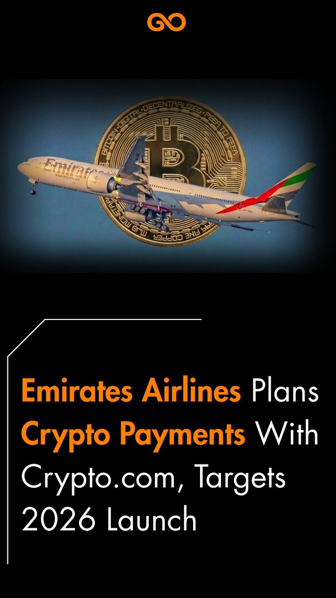 Crypto is entering the skies 🚀✈️ Emirates is working with  https://t.co/58D6lYCKvV to enable bookings via crypto. Flights + services +  retail purchases — all paid in digital assets. Expected rollout could begin