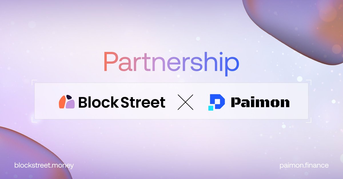 BlockSt_HQ's tweet image. Block Street × @Paimon_Finance 
Paimon is bringing institutional-grade real-world assets onchain. 
Block Street is building the unified liquidity layer that makes them composable. 

Two teams. 
One shared belief: real-world value will move onchain. 

Block Street and Paimon…