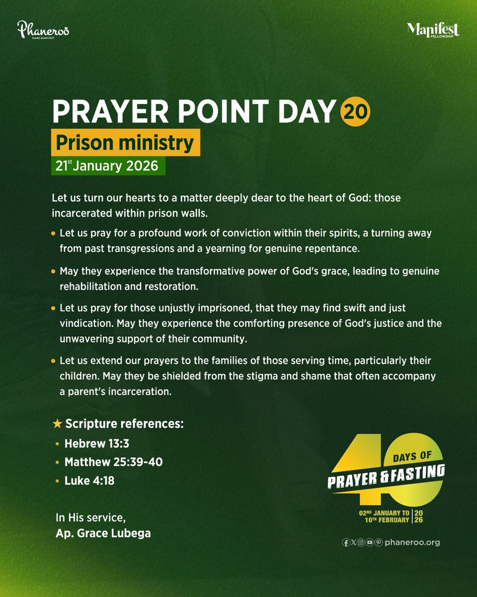 🔥Prayer Point - Day 20: PRISON MINISTRY