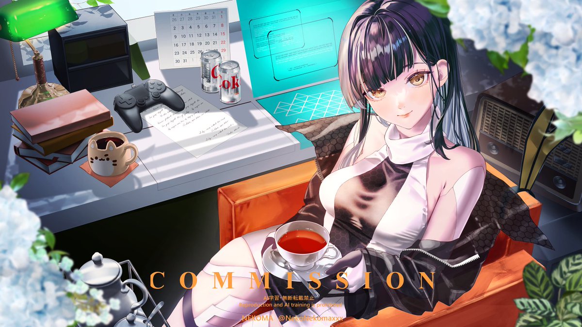 NekoNekomaxxx's tweet image. 【お仕事 : #Commission】

Vtuber : iomi様 ( #iomi_IO )
witch様 ( #witch_cvlt )からのFAご依頼🐥

プレゼントとしてPC用壁紙、スマホ用壁紙のお写真撮影させていただきました、ありがとうございました！

#iomillu