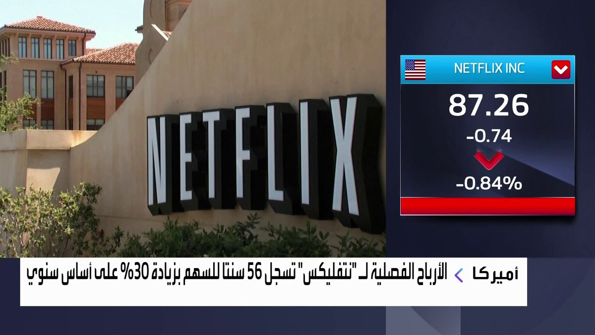ارتفاع الإيرادات الفصلية لـ "نتفليكس" بـ 18% إلى 12.1 مليار دولار افتتاح الأسواق _Business 