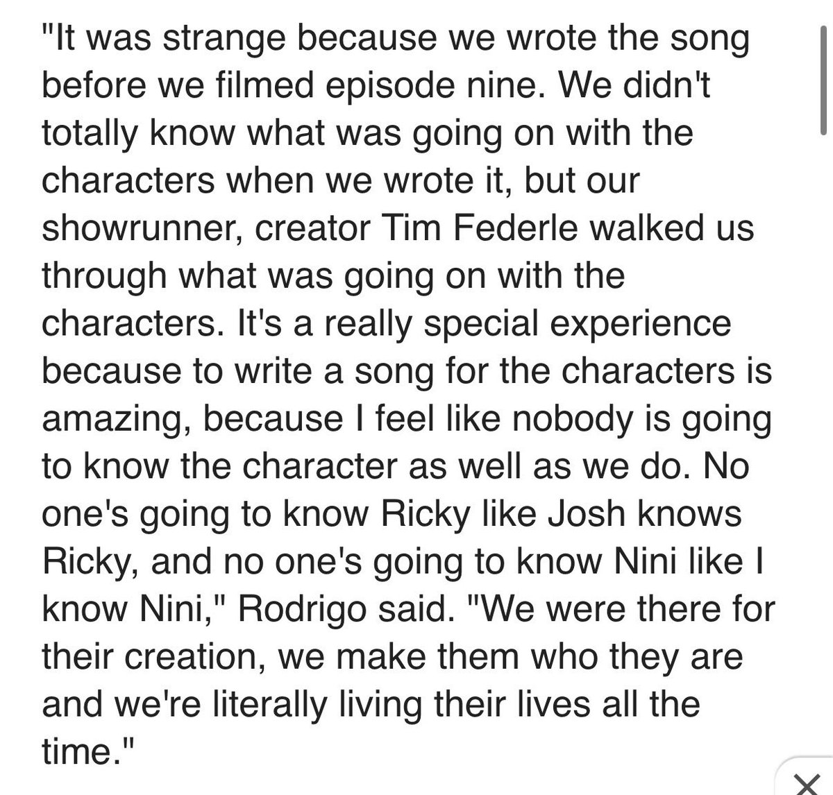 SIXBELOWZER0's tweet photo. Hey so whatever you do don’t think about how Joshua Bassett, the person who nini’s actress herself said knows Ricky Bowen better thank anyone, originally wanted the lyrics of just for a moment to say “I fell in love with the only girl that I knew how” #rina https://t.co/7CgdlGolej