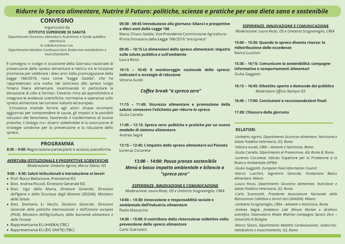 LRossi3333's tweet image. 📅 5 Febbraio 2026
🏛 Istituto Superiore di Sanità
🔟 A dieci anni dalla Legge 166/2016 “antispreco”, conosciuta come Legge Gadda, 

👉 Iscriviti qui: forms.office.com/e/FbV6knyU6W