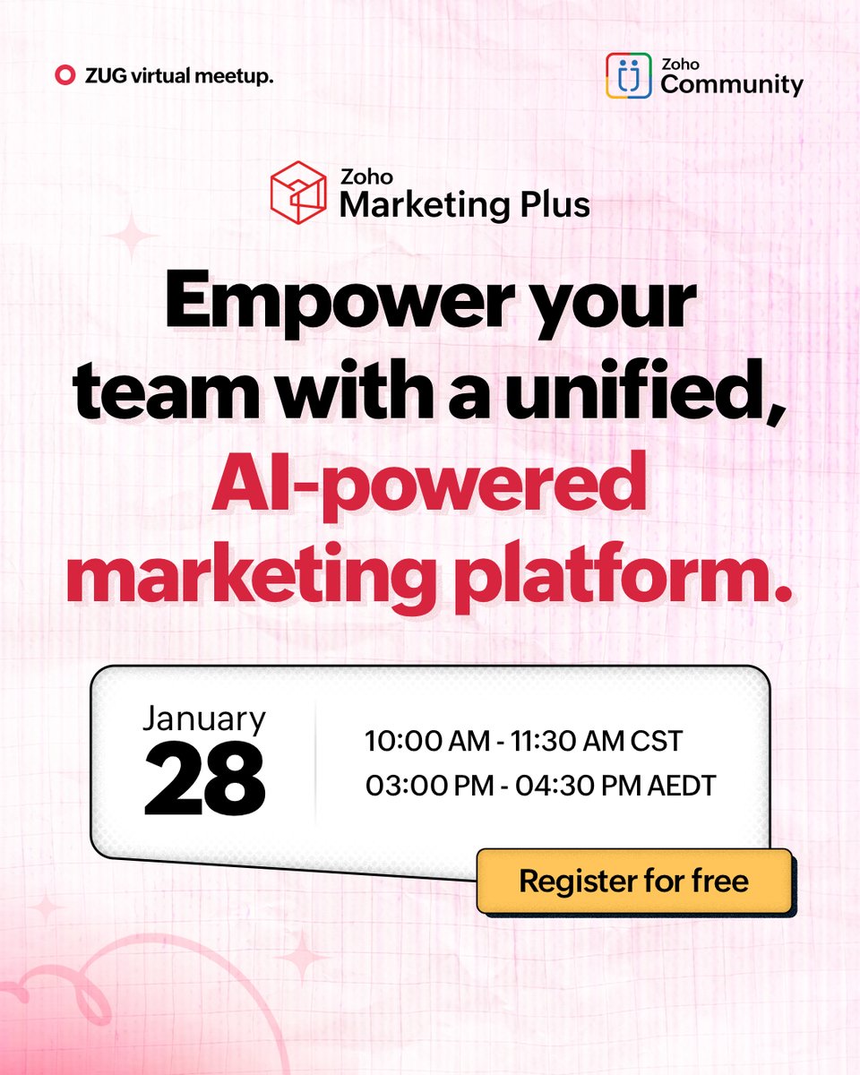 Zoho Marketing Plus tweet media