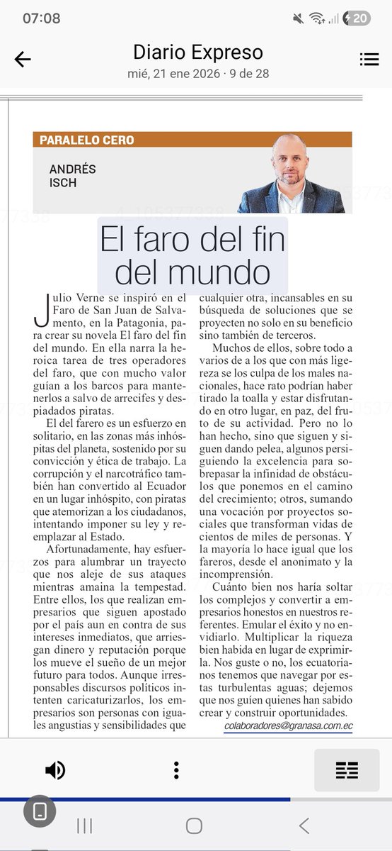 Cuánto bien nos haría soltar los complejos y convertir a empresarios honestos en referentes. Emular el éxito y no envidiarlo. Multiplicar la riqueza bien habida en lugar de exprimirla. Mirar como guía a quienes han sabido crear y construir oportunidades. #empresarios #Ecuador