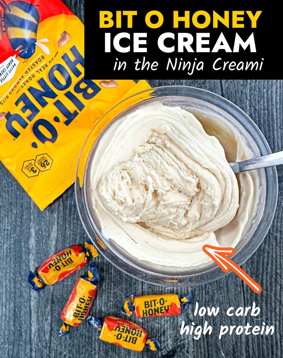 Bit O Honey Ice Cream - Ninja Creami low carb, high protein treat! mylifecookbook.com/bit-o-honey-ic… via <a href="/mylifecookbook/">Denise Z Wright</a> #keto #ninjacreami