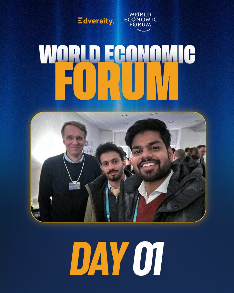 <a href="/SaadGhufran25/">Saad Siddiqui</a>, our founder at Edversity, has officially landed at the World Economic Forum <a href="/Davos/">World Economic Forum</a> .

Day 01 was a whirlwind of high level meetings, networking, and plenty of cold Swiss air. It’s been an amazing start to the week here in Davos.

Swipe for some highlights from our