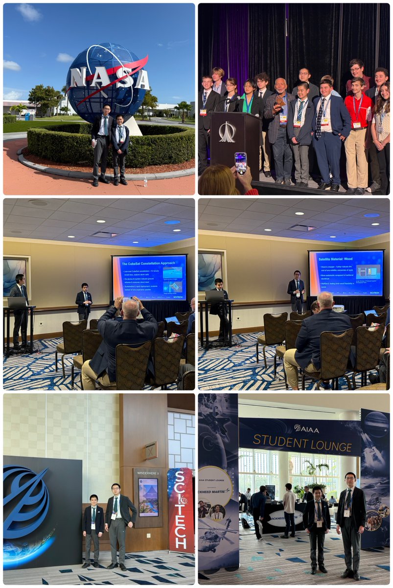 Brothers William and Philip (Grade 8 and 10) recently had the incredible opportunity to attend the AIAA SciTech Forum in Florida as part of a student-led SmallSat team 🌍💫.