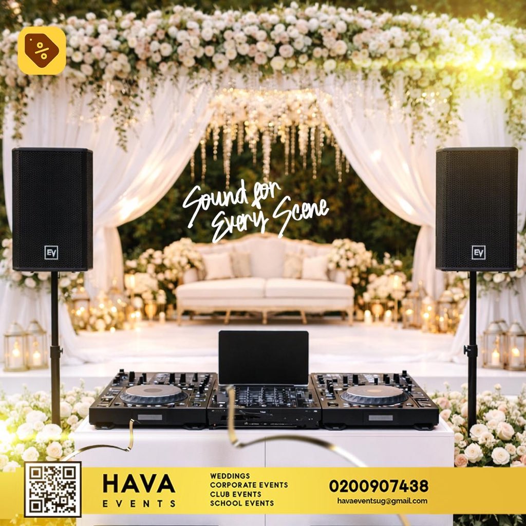 havaevents's tweet photo. Sound that elevates every moment ๐ถ
From intimate weddings to high energy events HAVA Events has you covered.
#SoundForEveryScene #HAVAEventsUg #HAVAEvents https://t.co/8fRoq8sVGM