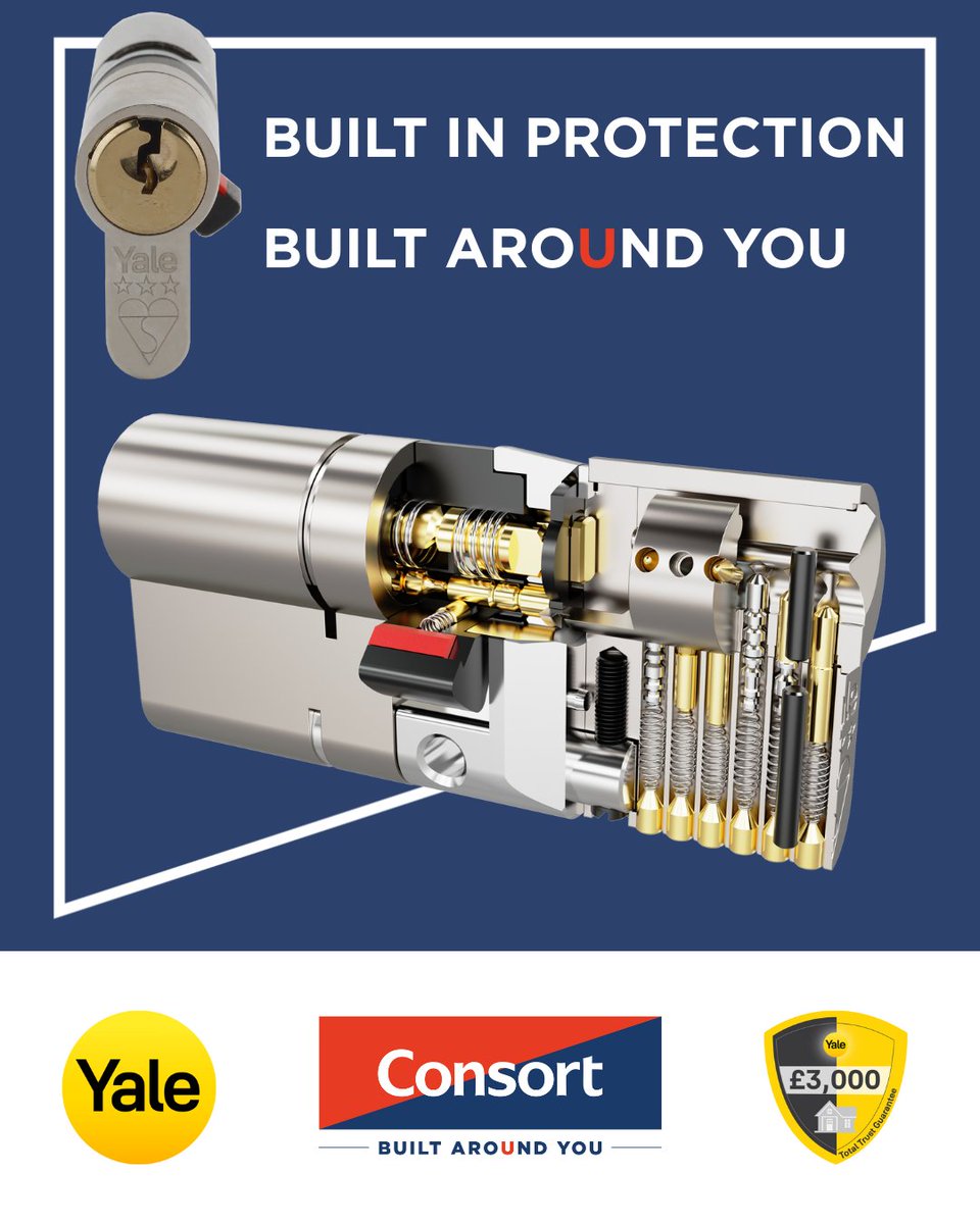 When it comes to protecting your home or business, security isn’t optional - it’s essential.
 
Consort has partnered with industry leading hardware manufacturers <a href="/YaleDWS/">Yale DWS</a> and we’re proud to offer their Yale Fortify 3 Star Cylinder, a  high-performance lock 🔐#builtaroundyou
