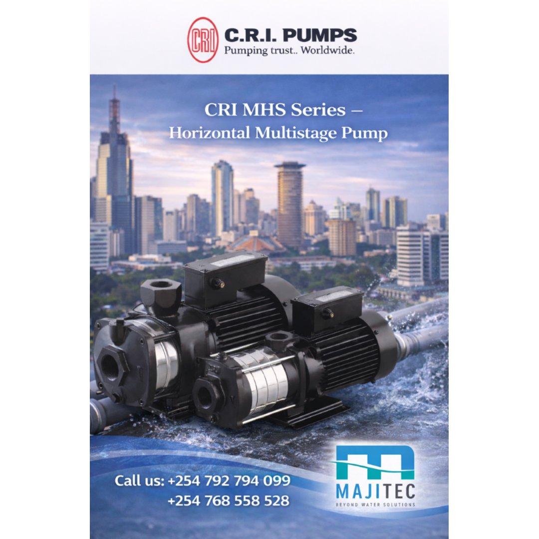 MHS – Horizontal Multistage Pump

High pressure made simple.

Smooth flow with multi-stage efficiency.

Ideal for industrial &amp; domestic use.

Designed for performance under pressure. 

#majiteclimited #watersolutions