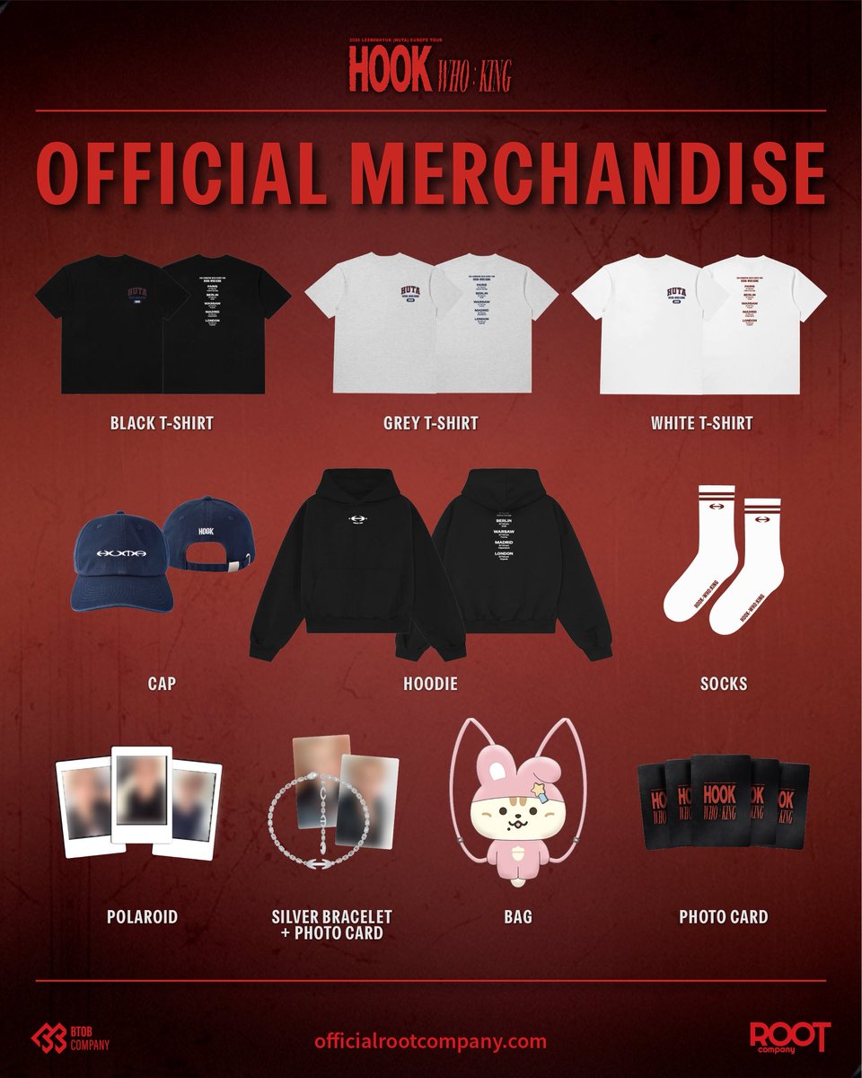 rootofficial_kr's tweet image. 2026 LEE MINHYUK (HUTA) EUROPE TOUR &amp;lt;𝐇𝐎𝐎𝐊 - 𝐖𝐇𝐎 : 𝐊𝐈𝐍𝐆&amp;gt; 

🌟Official Merch Drop!🌟

officialrootcompany.myshopify.com